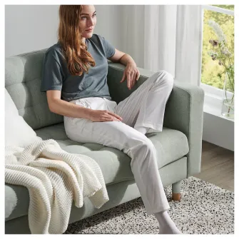 IKEA LANDSKRONA Canapea 2 locuri, Gunnared verde deschis/lemn