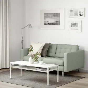 IKEA LANDSKRONA Canapea 2 locuri, Gunnared verde deschis/metal