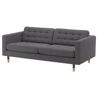 IKEA LANDSKRONA Canapea 3 locuri, Gunnared gri inchis/metal