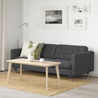 IKEA LANDSKRONA Canapea 3 locuri, Gunnared gri inchis/metal