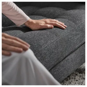 IKEA LANDSKRONA Canapea 3 locuri, cu sezlong/Gunnared gri inchis/metal