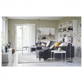 IKEA LANDSKRONA Canapea modulara 5 locuri, cu sezlonguri/Gunnared gri inchis/metal