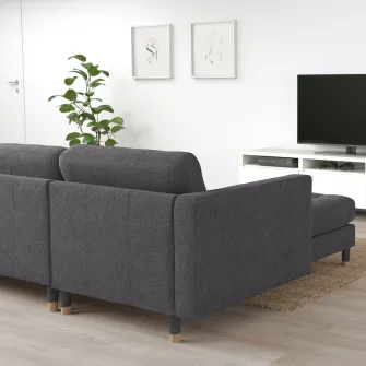 IKEA LANDSKRONA Canapea modulara 5 locuri, cu sezlonguri/Gunnared gri inchis/metal