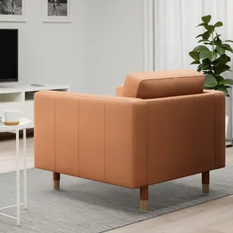 IKEA LANDSKRONA Fotoliu, Grann/Bomstad maro-auriu/lemn