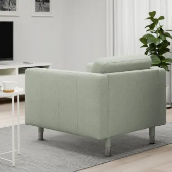 IKEA LANDSKRONA Fotoliu, Gunnared verde deschis/metal