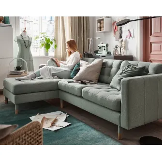 IKEA LANDSKRONA Sezlong complementar, Gunnared verde deschis/lemn