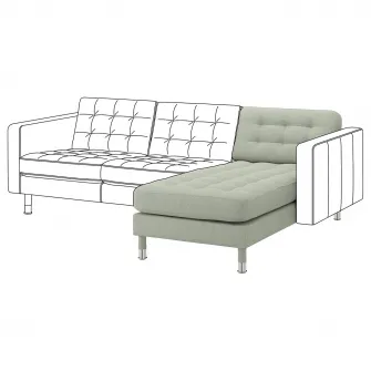 IKEA LANDSKRONA Sezlong complementar, Gunnared verde deschis/metal