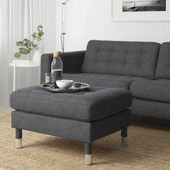 IKEA LANDSKRONA Taburet, Gunnared gri inchis/metal