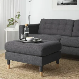 IKEA LANDSKRONA Taburet, Gunnared gri inchis/metal