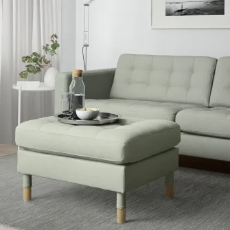 IKEA LANDSKRONA Taburet, Gunnared verde deschis/lemn