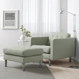 IKEA LANDSKRONA Taburet, Gunnared verde deschis/metal