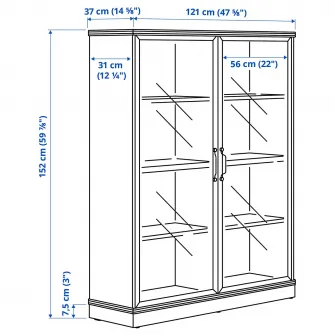 IKEA LANESUND Ansamblu depozitare TV, gri-maro, 282x47x152 cm