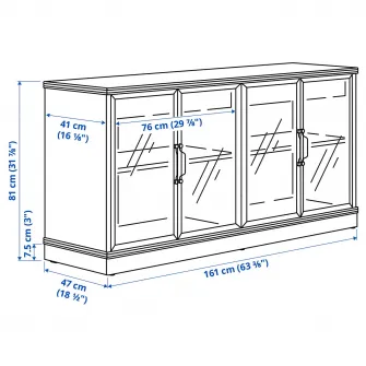IKEA LANESUND Ansamblu depozitare TV, gri-maro, 322x47x81 cm