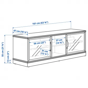 IKEA LANESUND Ansamblu depozitare TV, gri-maro, 322x47x81 cm