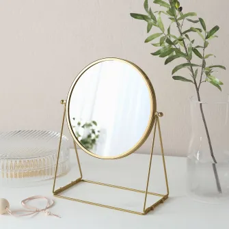 IKEA LASSBYN Oglinda de masa, auriu, 17 cm
