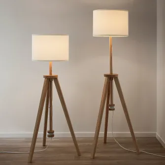 IKEA LAUTERS Lampadar, frasin/alb