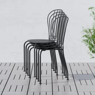 IKEA LÄCKÖ Masa+2 scaune exterior, gri