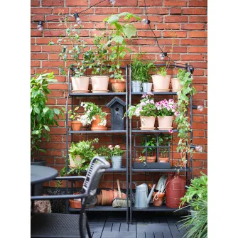 IKEA LÄCKÖ Scaun cu brate, exterior, gri inchis