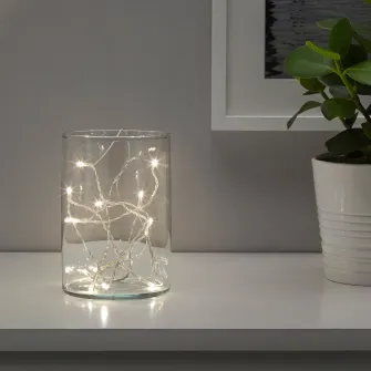 IKEA LEDFYR Ghirlanda LED 12 becuri, interior/cu baterii argintiu