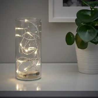 IKEA LEDFYR Ghirlanda LED 12 becuri, interior/cu baterii argintiu