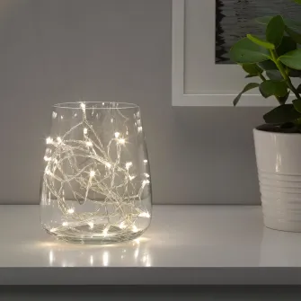 IKEA LEDFYR Ghirlanda luminoasa LED 24bec, interior argintiu