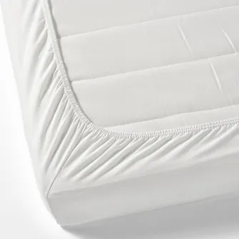 IKEA LEN Cearsaf cu elastic, alb, 80x130 cm