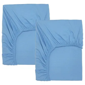 IKEA LEN Cearsaf cu elastic pentru patut, bleu, 60x120 cm