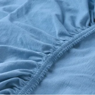 IKEA LEN Cearsaf cu elastic pentru patut, bleu, 60x120 cm