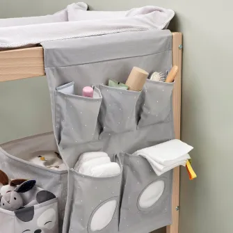 IKEA LEN Depozitare suspendata, buline/gri, 45x64 cm