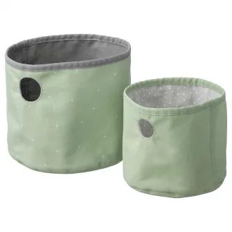 IKEA LEN Set cutii, 2 bucati, verde/gri