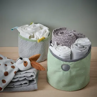 IKEA LEN Set cutii, 2 bucati, verde/gri
