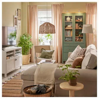 IKEA LENDA Draperie cu cordon, 2buc, roz deschis/rjns, 140x300 cm