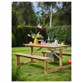 IKEA LERHOLMEN Masa picnic, acacia exterior