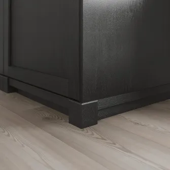 IKEA LERHYTTAN Picior colt plinta decorativa, vopsit negru, 8 cm