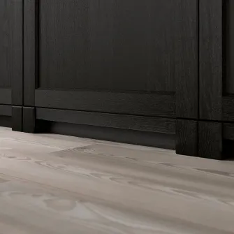 IKEA LERHYTTAN Plinta decorativa, vopsit negru, 220 cm