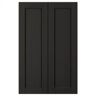IKEA LERHYTTAN Usa corp baza colt, vopsit negru, 25x80 cm