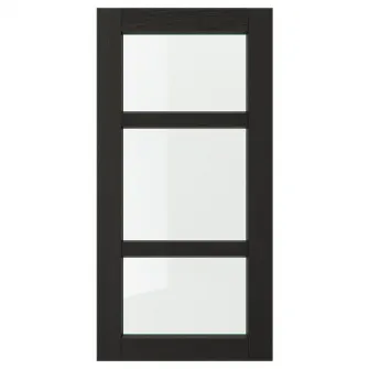 IKEA LERHYTTAN Usa sticla, vopsit negru, 40x80 cm