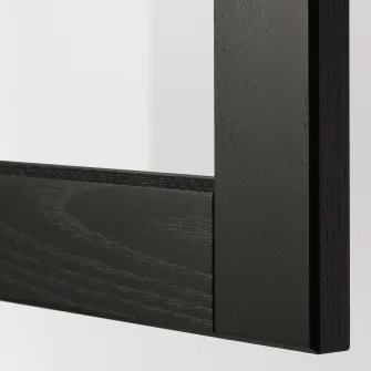 IKEA LERHYTTAN Usa sticla, vopsit negru, 40x80 cm