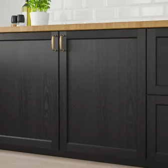 IKEA LERHYTTAN Usa, vopsit negru, 30x80 cm