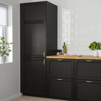 IKEA LERHYTTAN Usa, vopsit negru, 30x80 cm