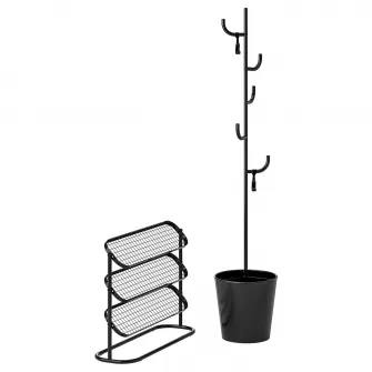 IKEA ÄLGANÄS Set mobilier hol, 2 piese, negru