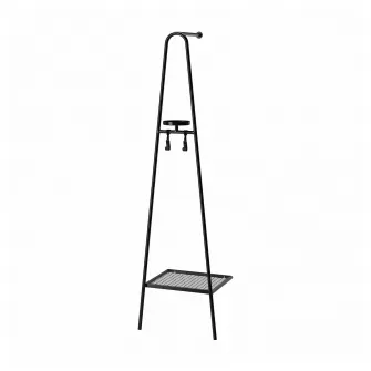 IKEA ÄLGANÄS Suport haine cu depozitare pantofi, negru, 46x39x166 cm