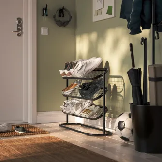 IKEA ÄLGANÄS Suport pantofi, negru, 76x24x59 cm