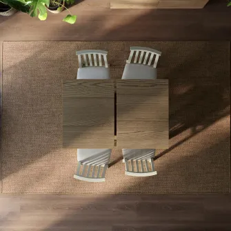 IKEA ÅLHULT Masa extensibila, bej/maro, 120/170x80 cm