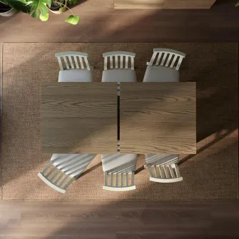 IKEA ÅLHULT Masa extensibila, bej/maro, 170/220x80 cm