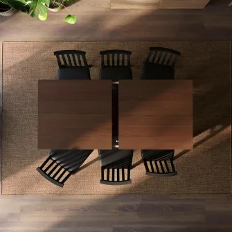 IKEA ÅLHULT Masa extensibila, negru/maro, 170/220x80 cm