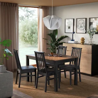 IKEA ÅLHULT Masa, negru/maro, 120x80 cm