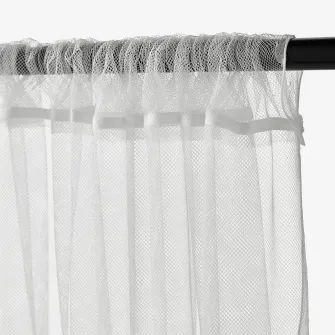 IKEA LILL Perdele, set 2 buc, alb/cu tiv pentru bagheta, 280x300 cm