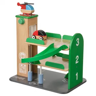 IKEA LILLABO Garaj cu masina si elicopter, multicolor