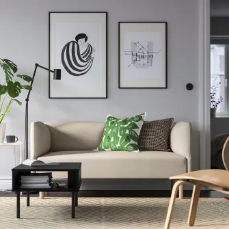 IKEA LILLEHEM Canapea modulara 2locuri, Vissle/bej lemn